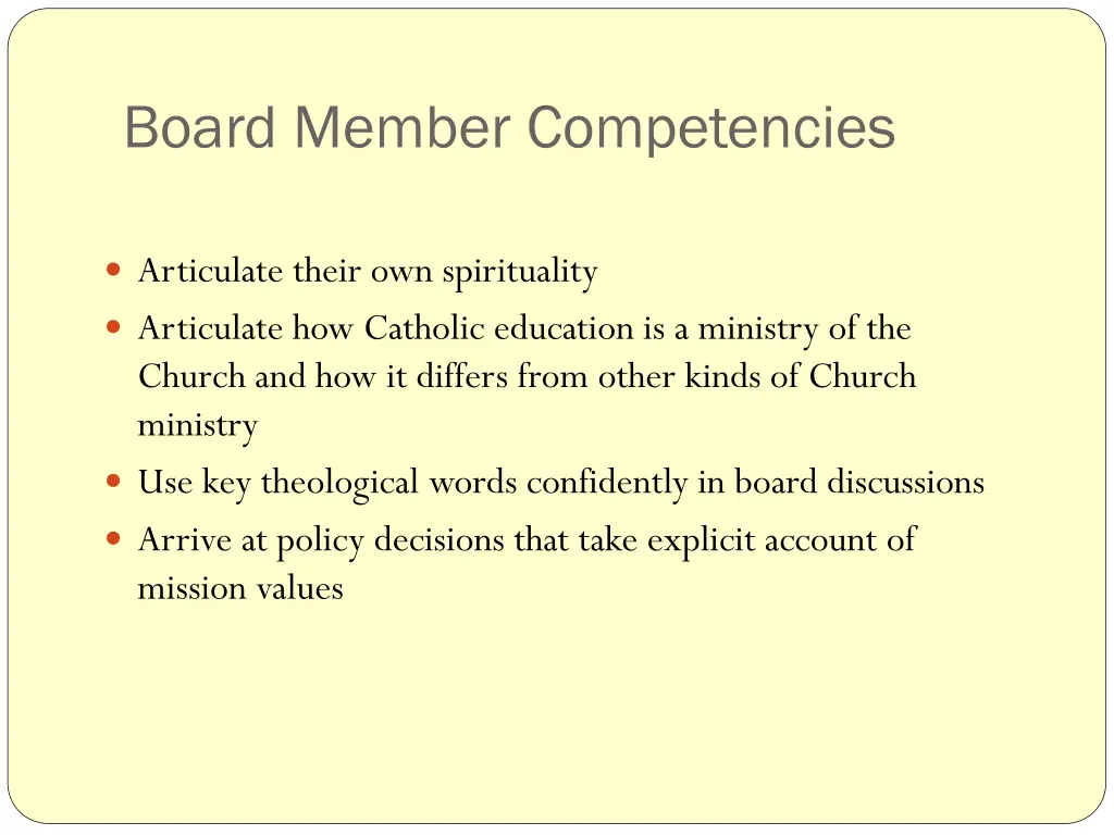 board member competencies