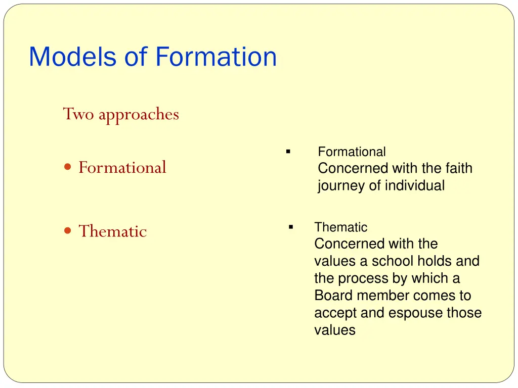 models of formation