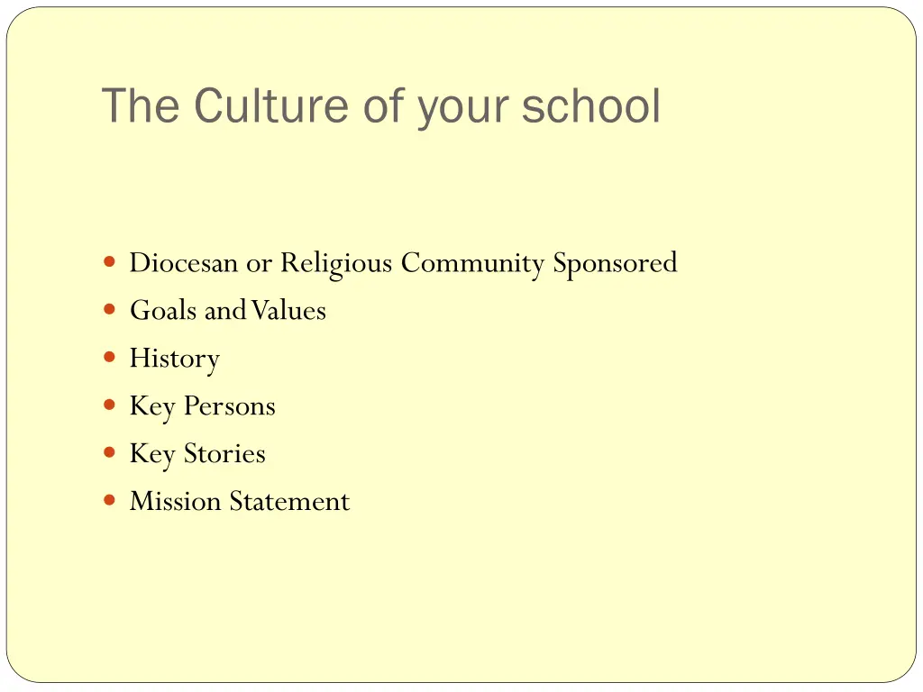 the culture of your school