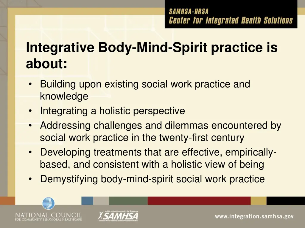 integrative body mind spirit practice is about