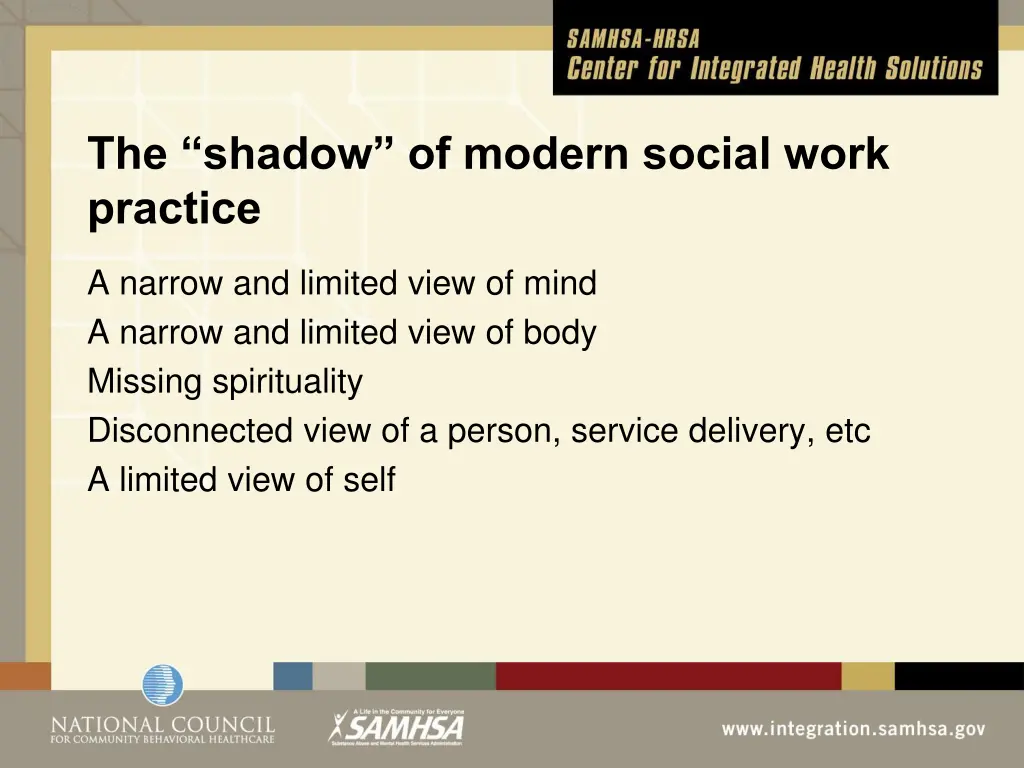 the shadow of modern social work practice