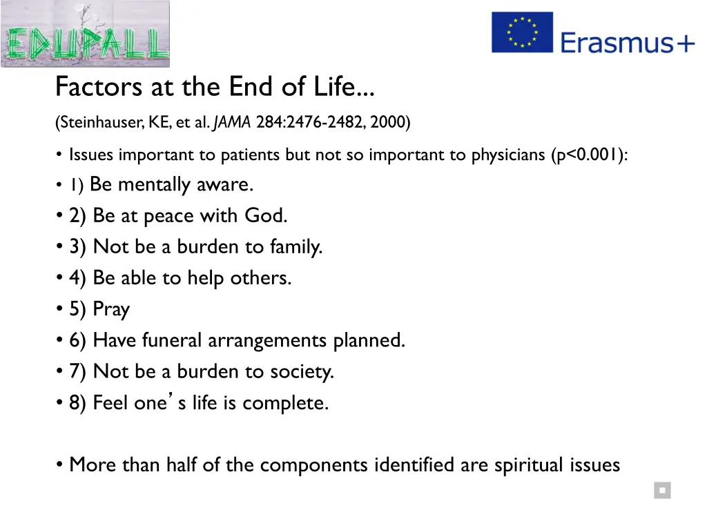 factors at the end of life steinhauser