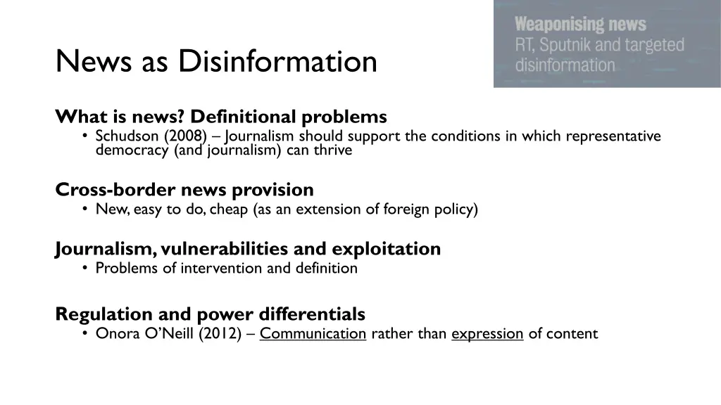 news as disinformation