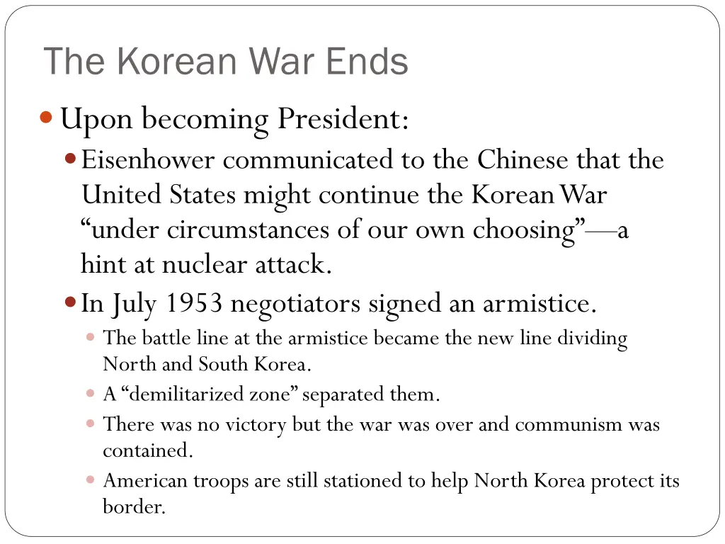 the korean war ends