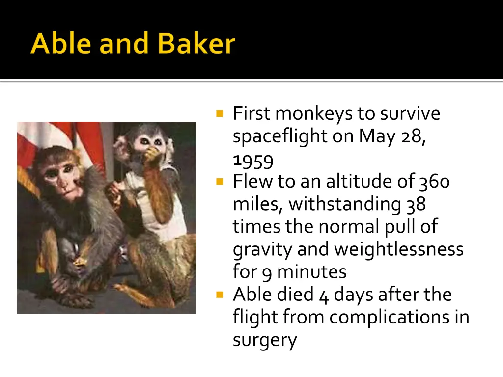 first monkeys to survive spaceflight