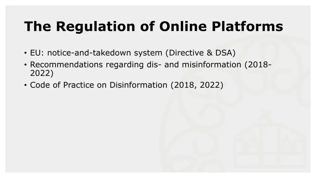 the regulation of online platforms