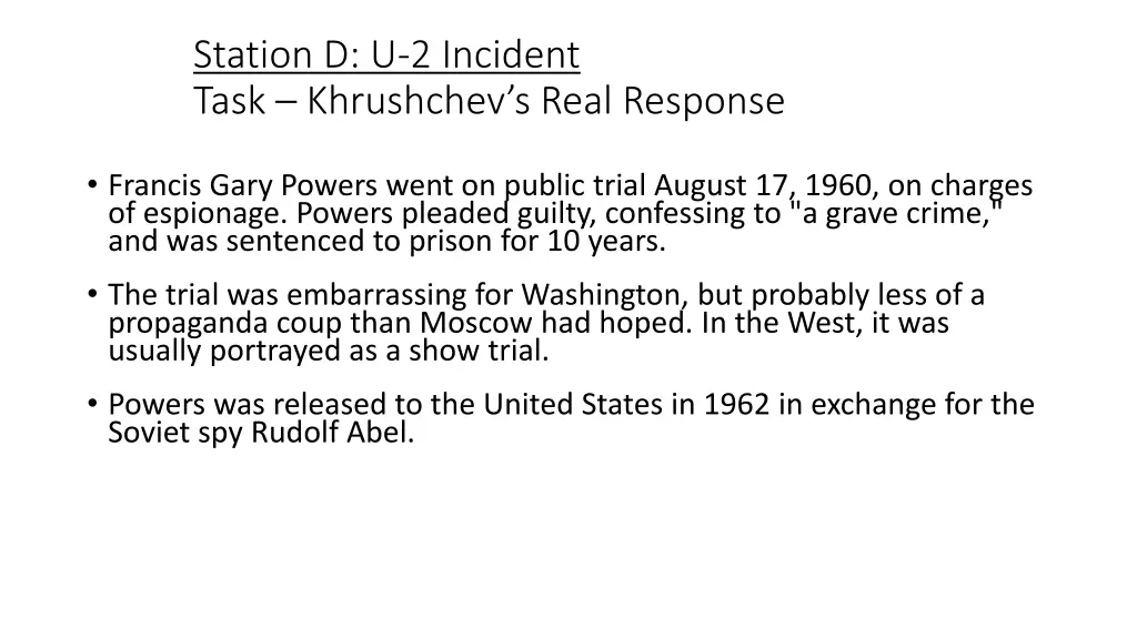 station d u 2 incident task khrushchev s real