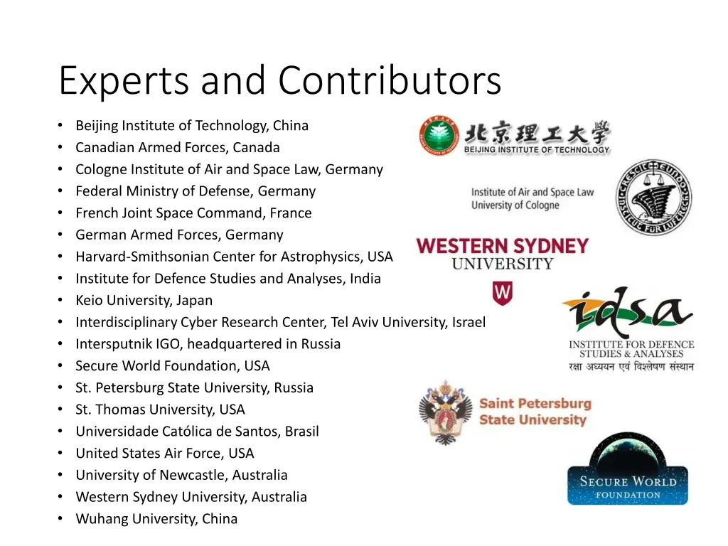 experts and contributors