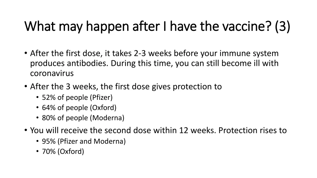 what may happen after i have the vaccine 3 what