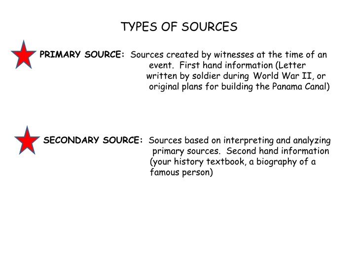 types of sources