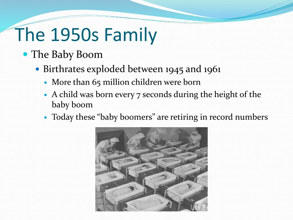 the 1950s family the baby boom