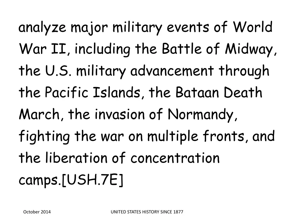 analyze major military events of world