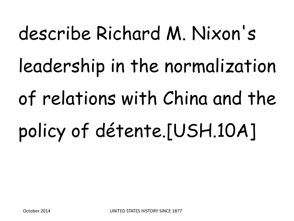 describe richard m nixon s leadership