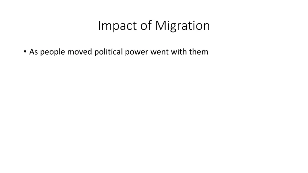 impact of migration