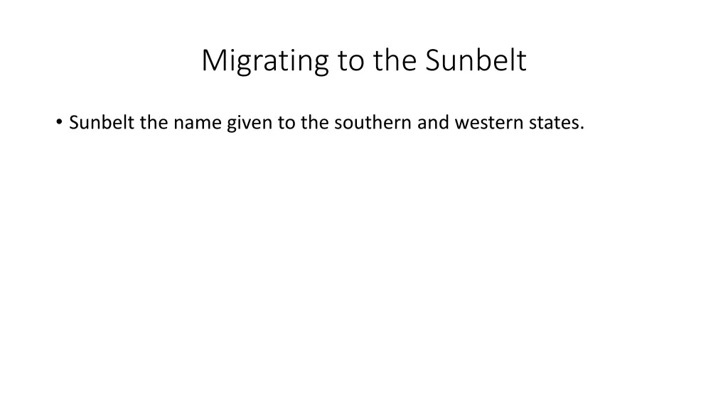 migrating to the sunbelt