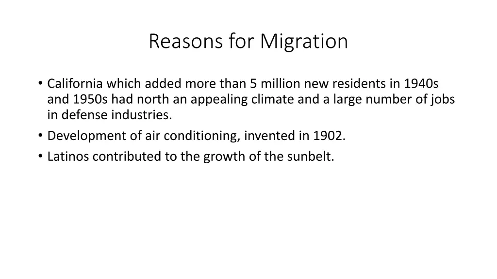 reasons for migration