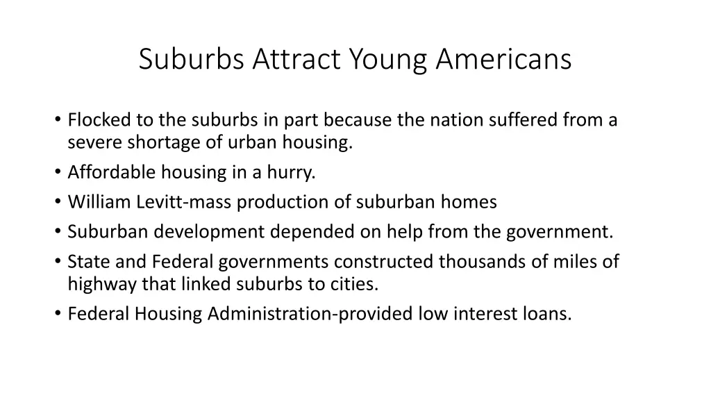 suburbs attract young americans