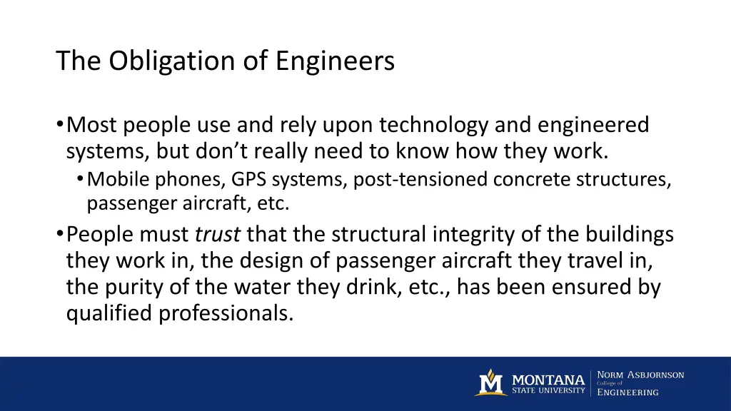 the obligation of engineers