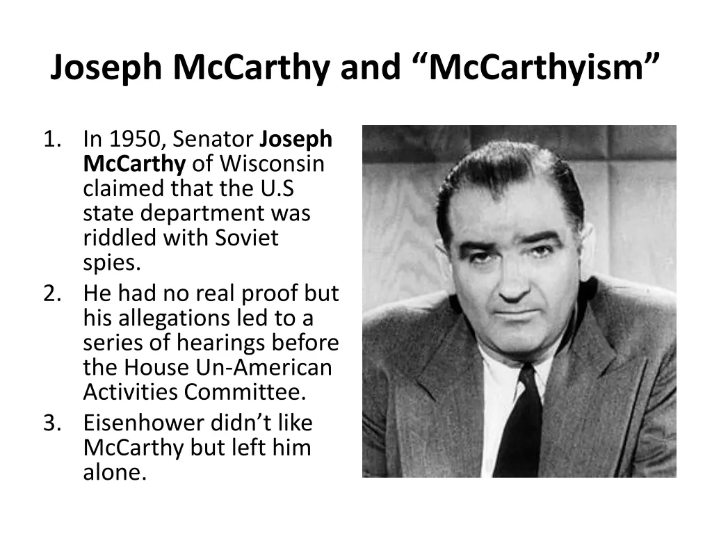 joseph mccarthy and mccarthyism