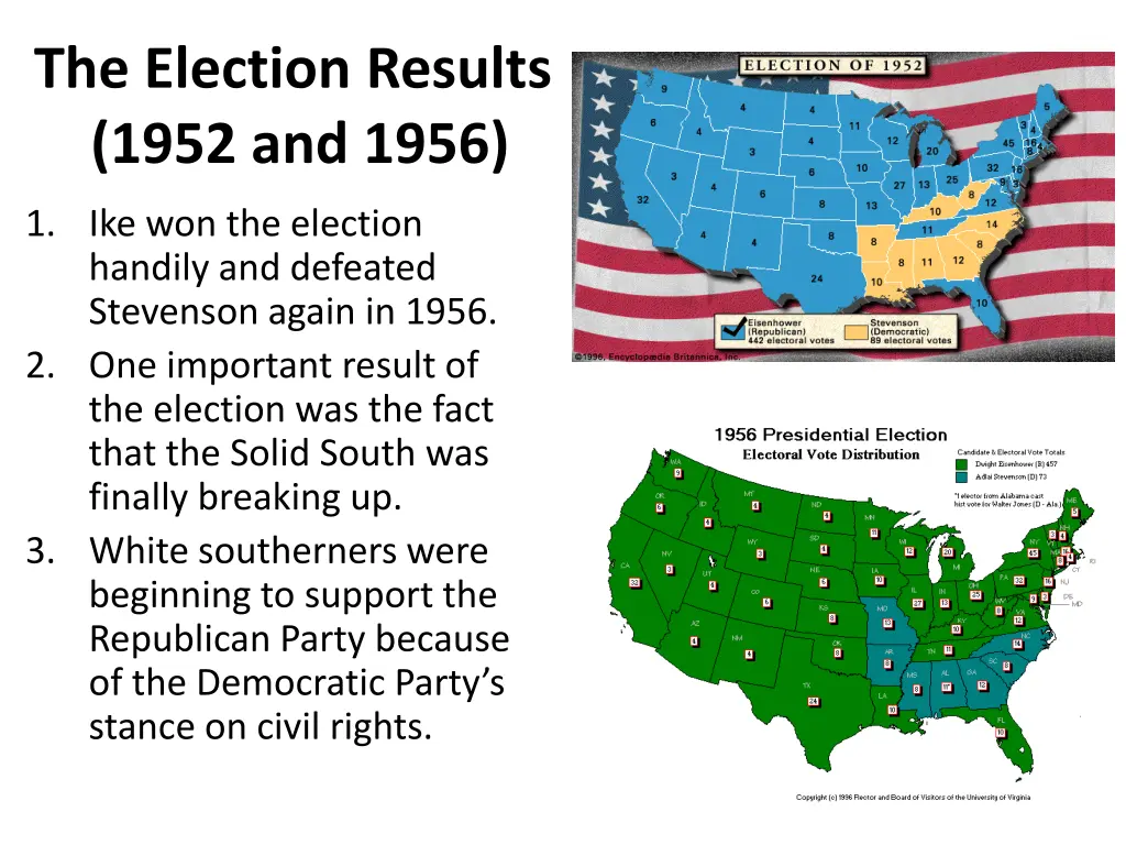 the election results 1952 and 1956