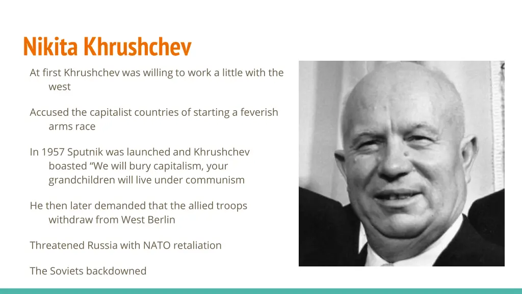 nikita khrushchev at first khrushchev was willing