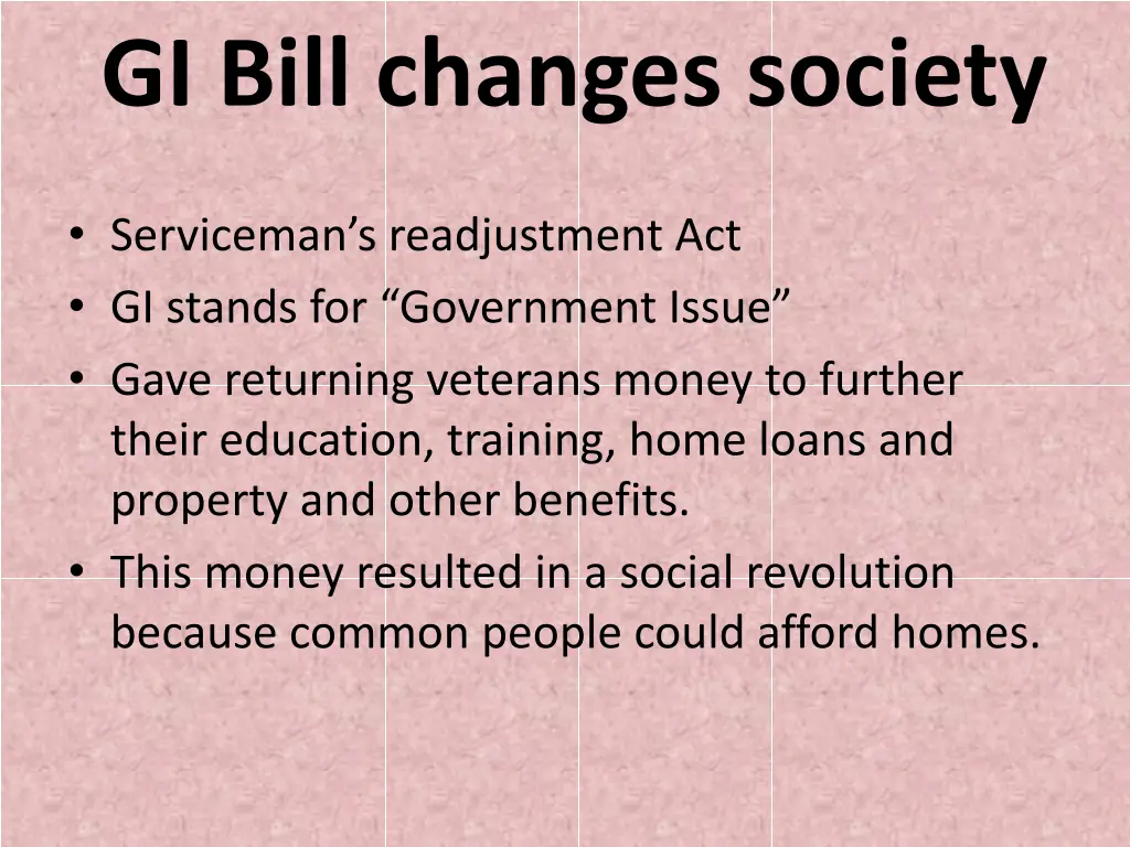 gi bill changes society