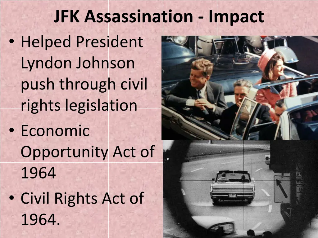 jfk assassination impact helped president lyndon