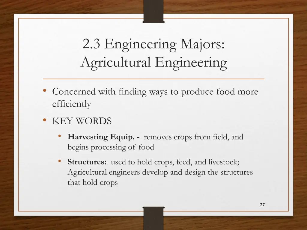 2 3 engineering majors agricultural engineering