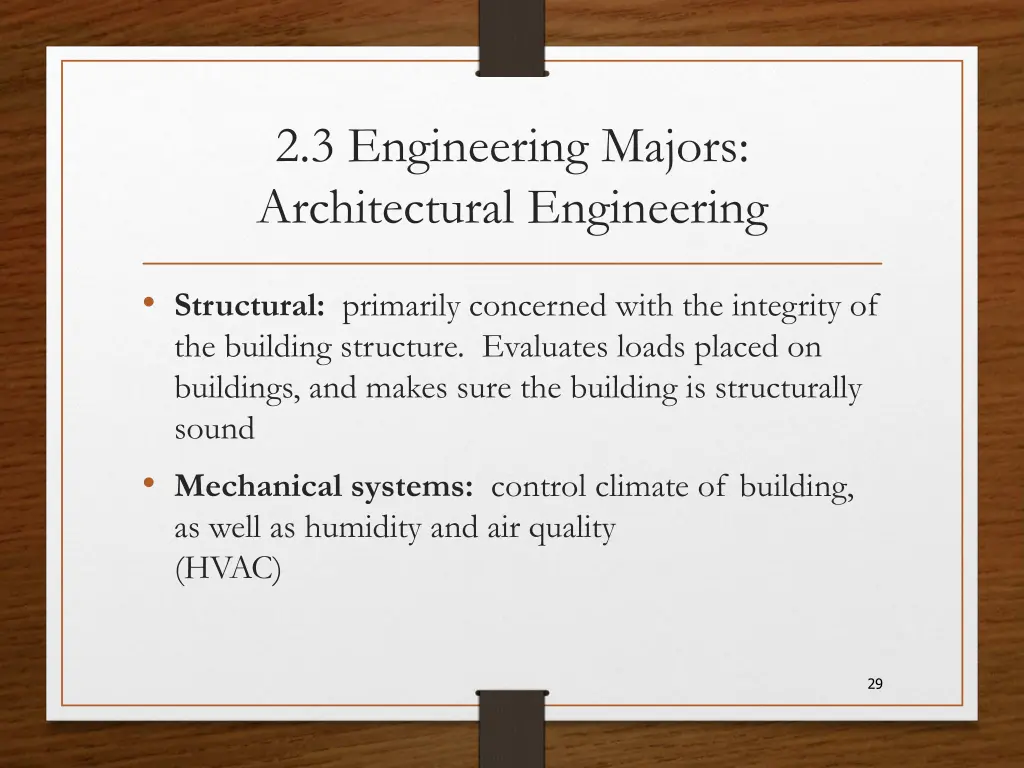 2 3 engineering majors architectural engineering