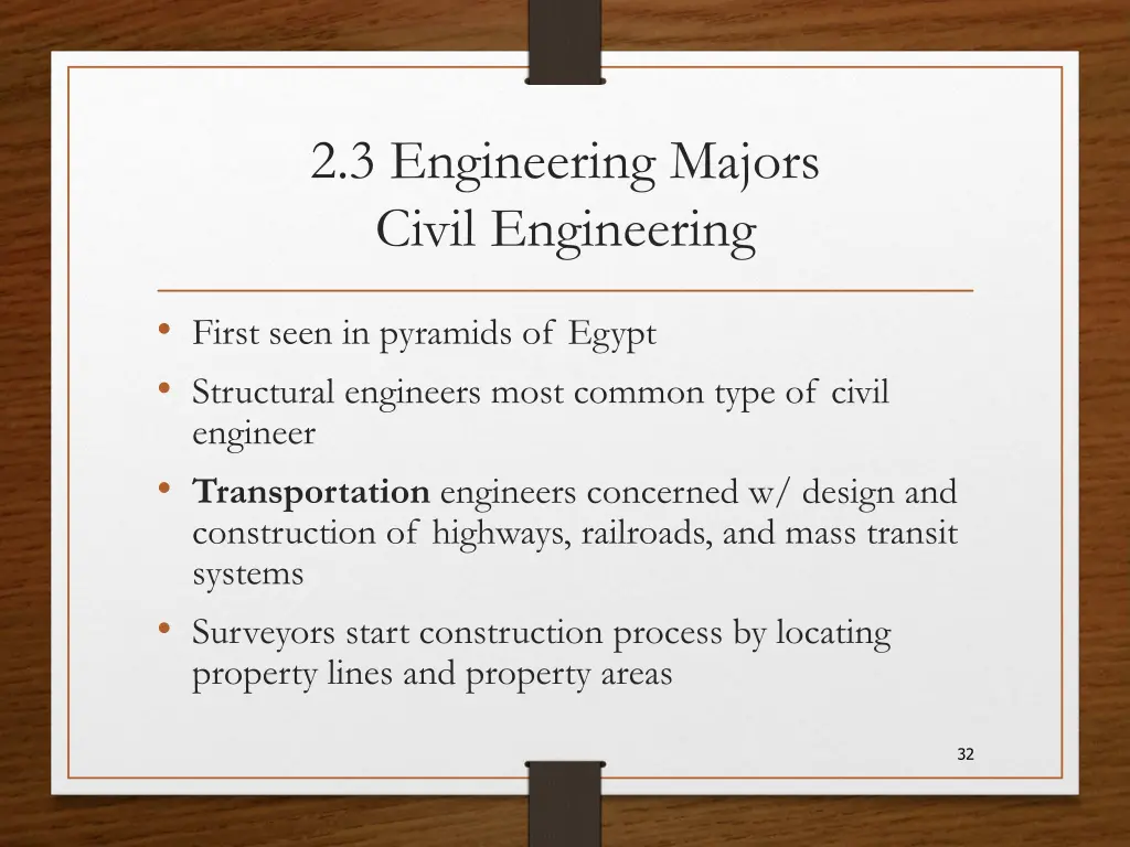 2 3 engineering majors civil engineering