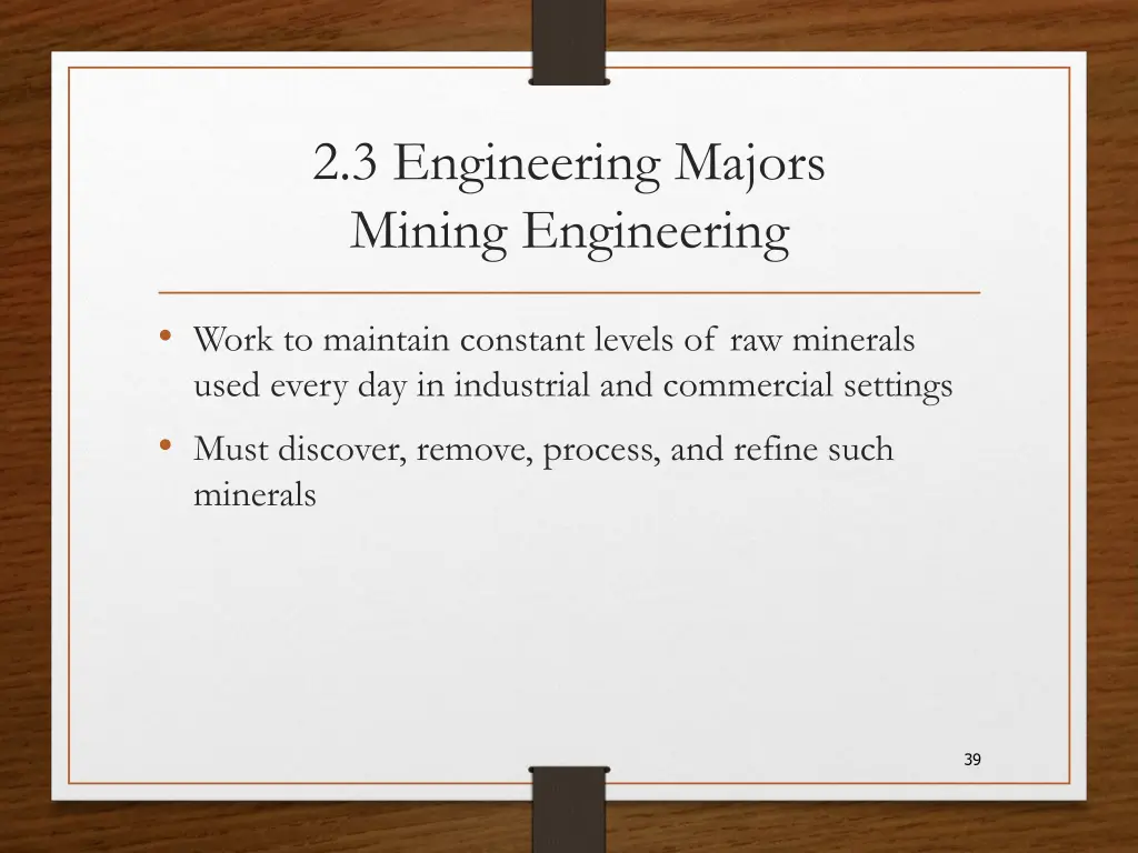 2 3 engineering majors mining engineering