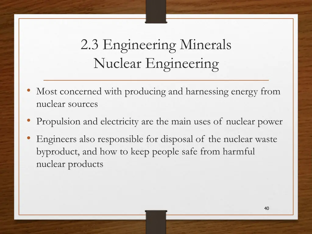 2 3 engineering minerals nuclear engineering