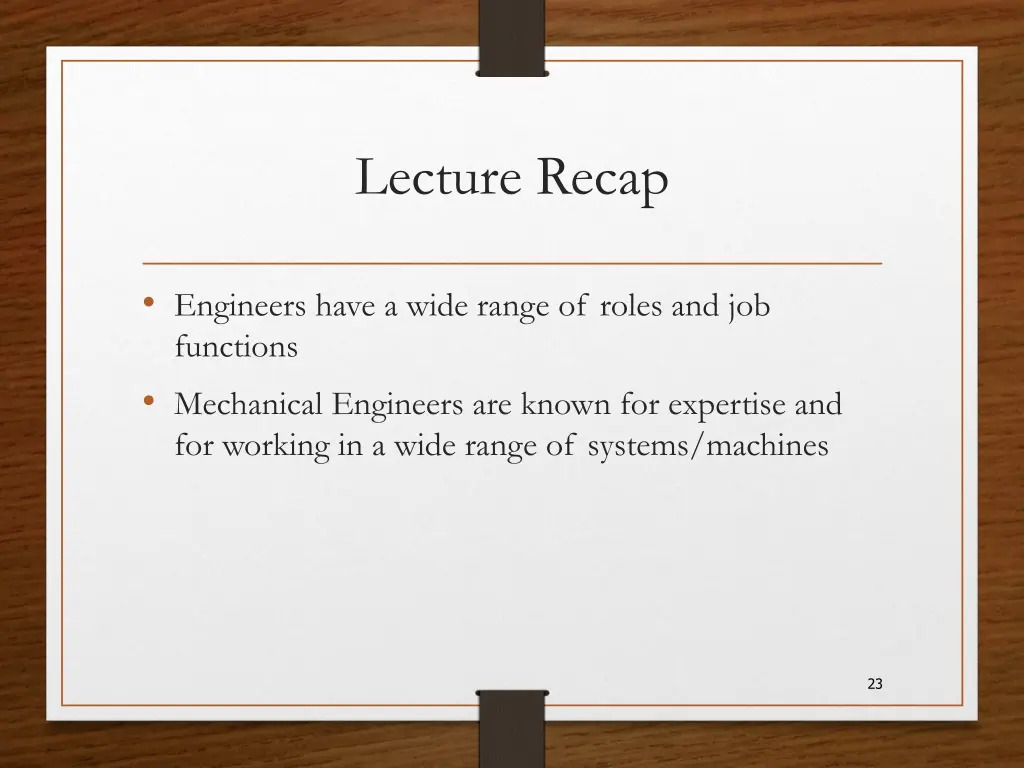 lecture recap