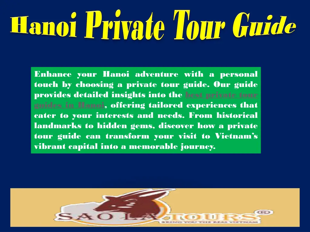 enhance your hanoi adventure with a personal