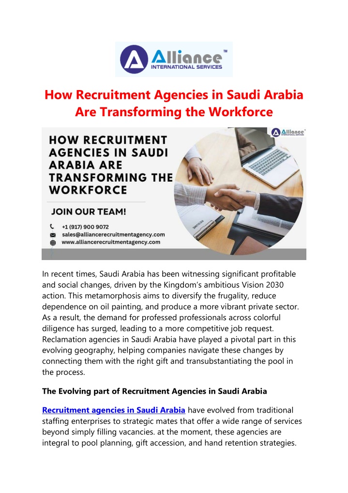 how recruitment agencies in saudi arabia