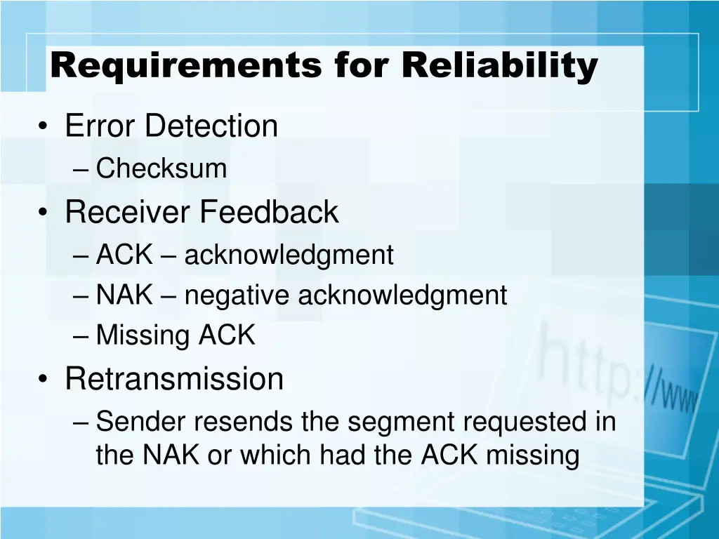 requirements for reliability 1