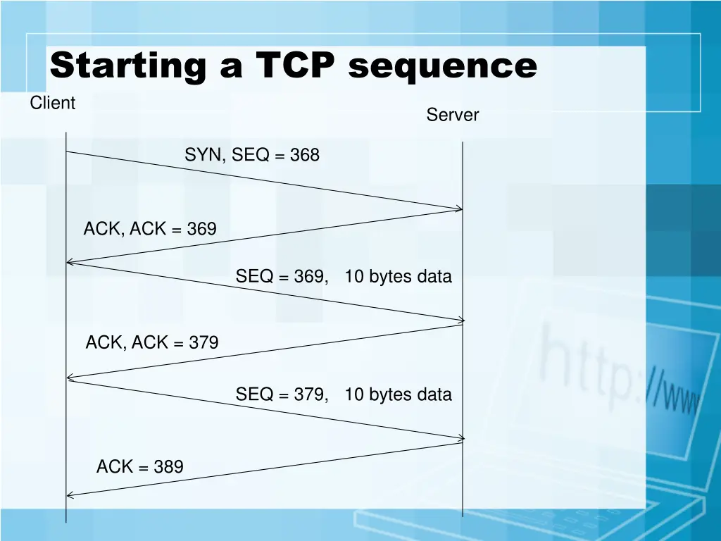 starting a tcp sequence client