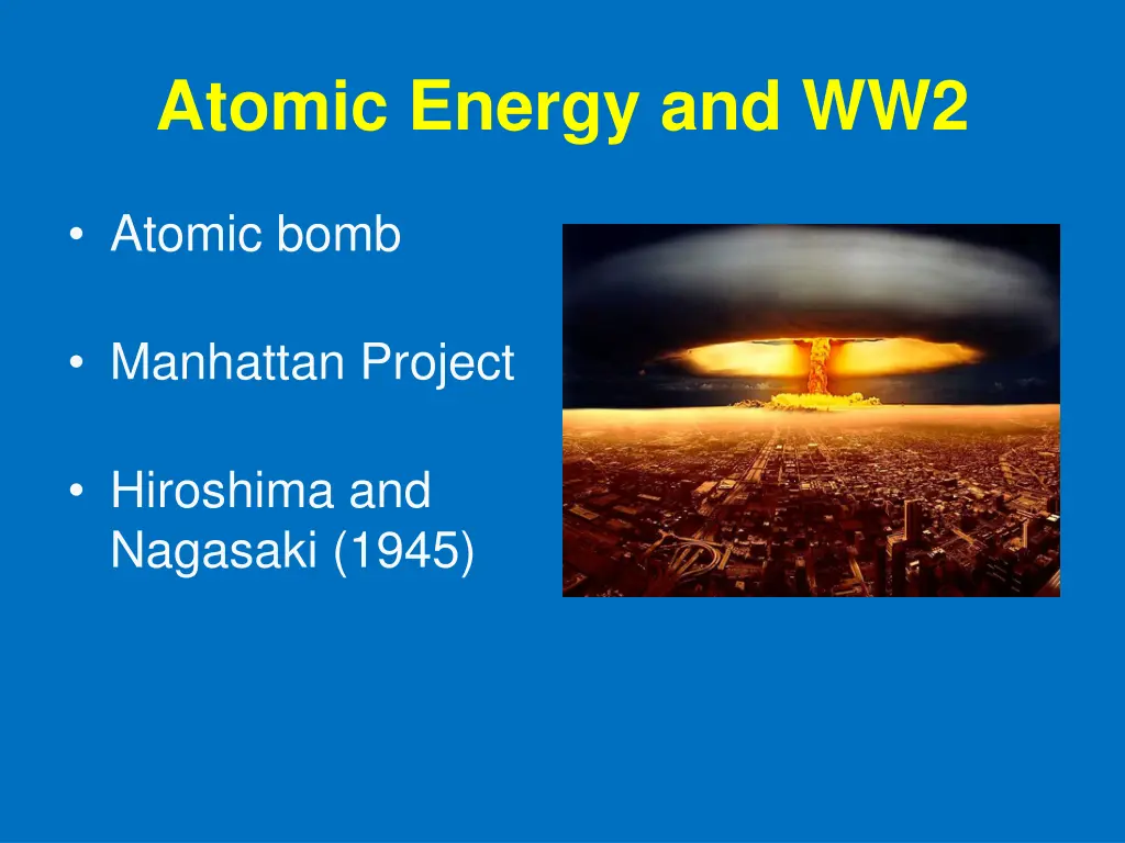 atomic energy and ww2