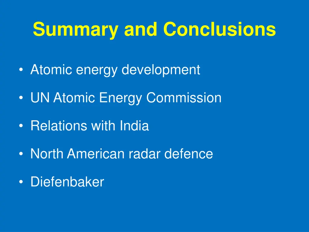 summary and conclusions