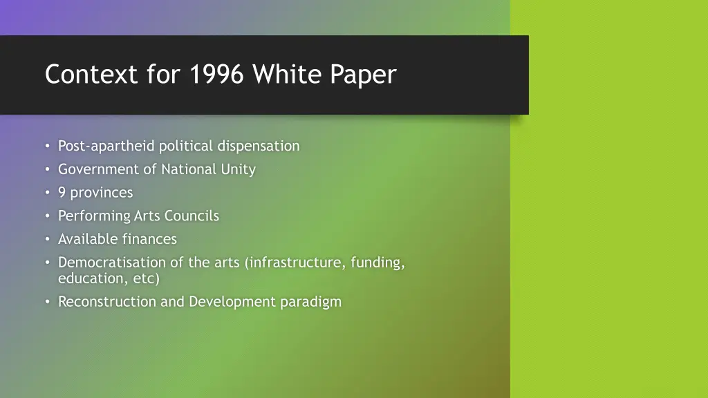 context for 1996 white paper