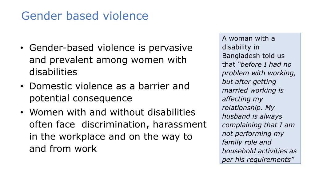 gender based violence