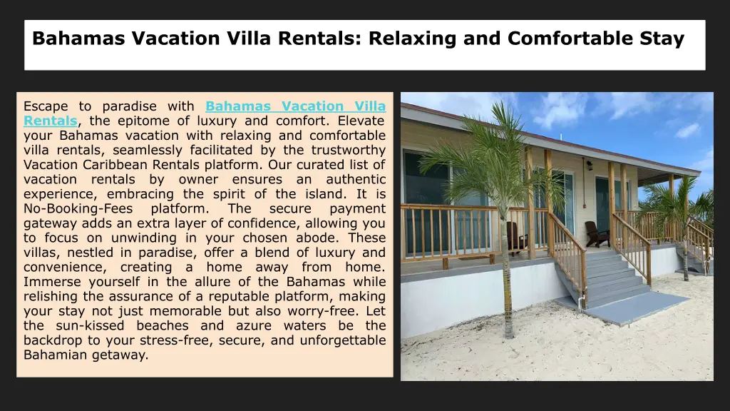 bahamas vacation villa rentals relaxing