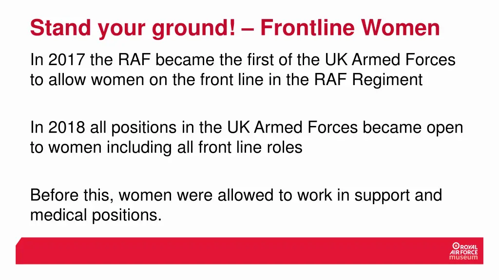 stand your ground frontline women