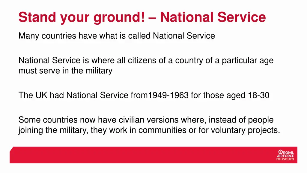 stand your ground national service