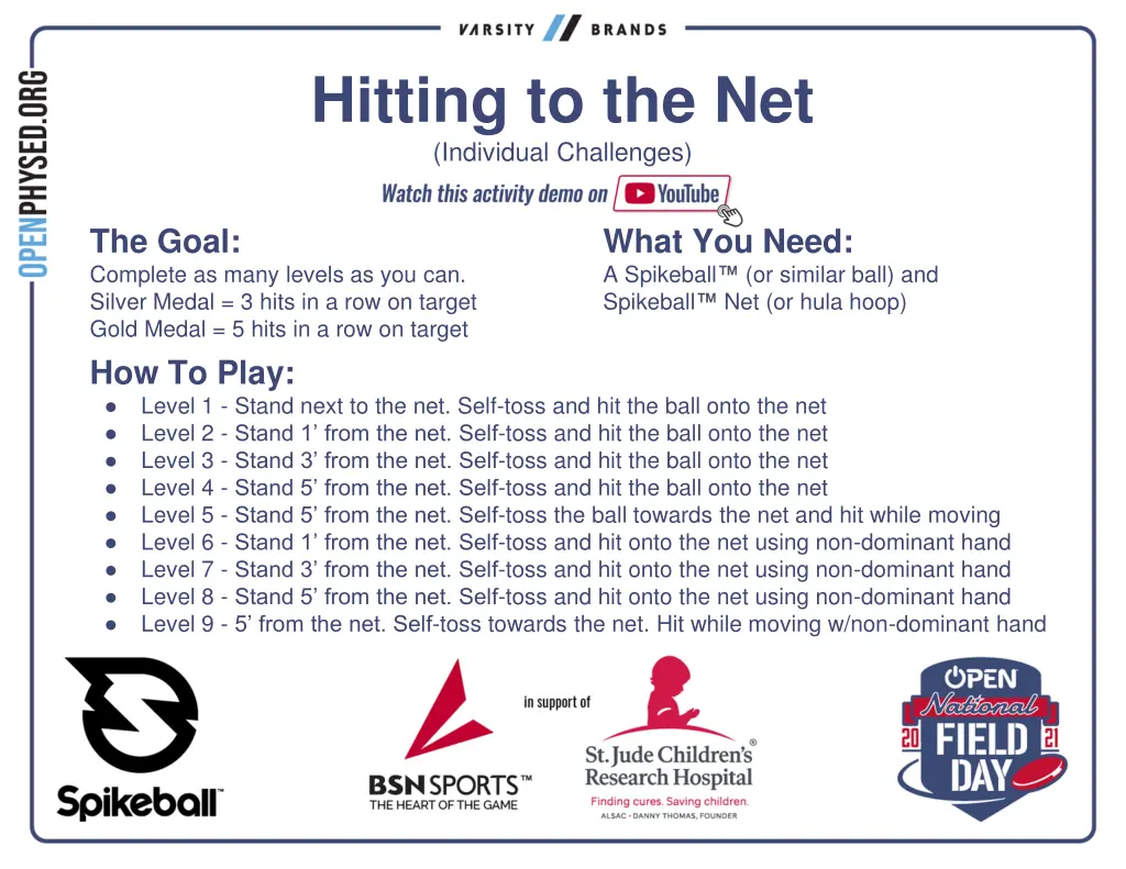 hitting to the net individual challenges