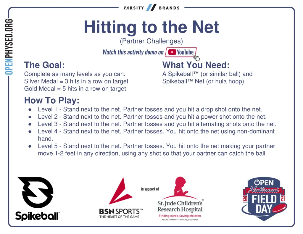 hitting to the net partner challenges