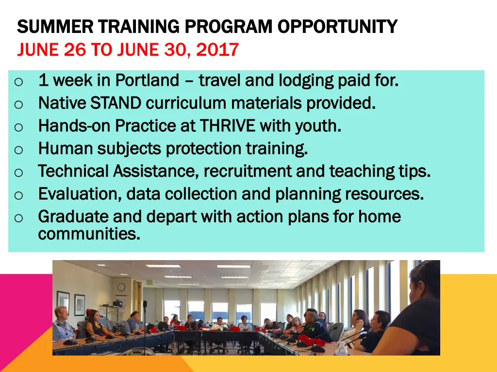 summer training program opportunity summer