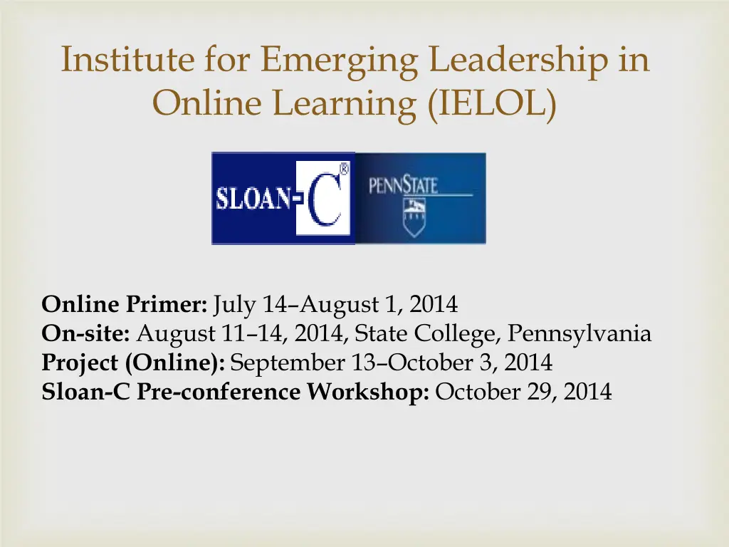 institute for emerging leadership in online