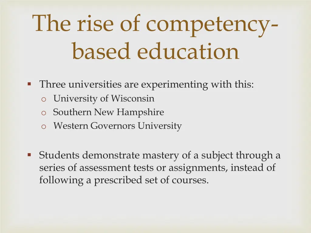 the rise of competency based education