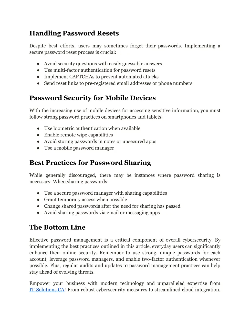 handling password resets